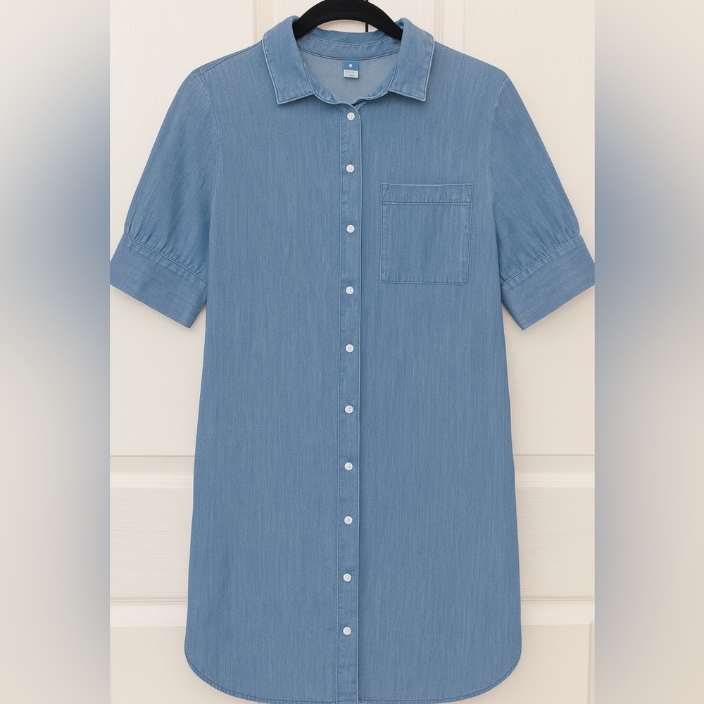 Old Navy Blue Denim Shirt Dress- size M NWT - Picture 13 of 13